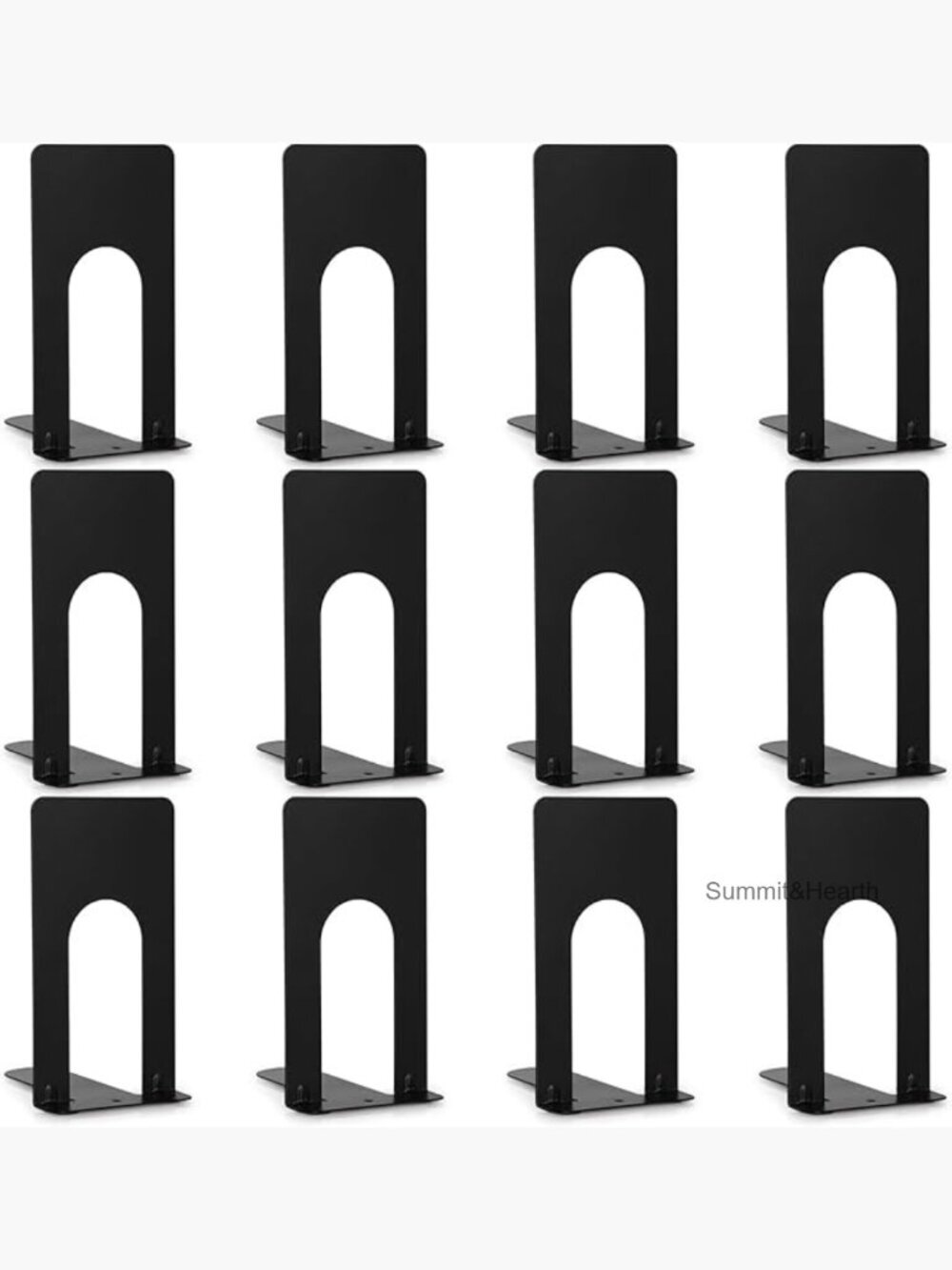 6 Pair Metal Bookends Non-Slip Book Holder 5.1x3.9x2.7 Inches